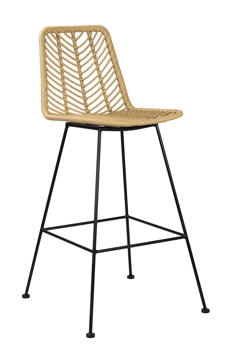 Taburete de bar Ratán con respaldo Geminis