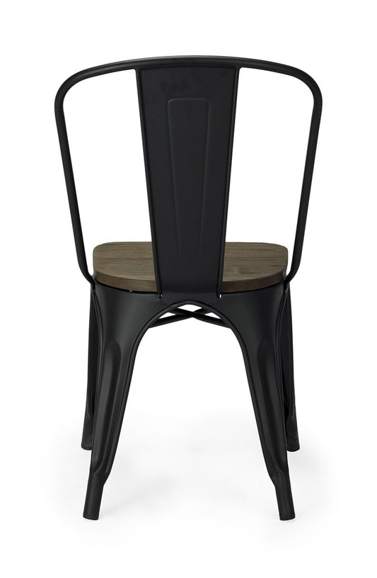 Silla de comedor industrial negro mate madera lix