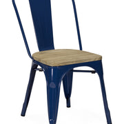 Silla de comedor industrial acero y madera lix