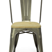 Silla de comedor industrial acero y madera lix
