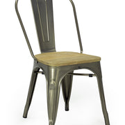 Silla de comedor industrial acero y madera lix