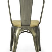 Silla de comedor industrial acero y madera lix