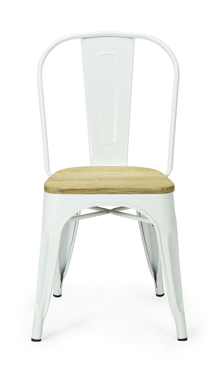 Silla de comedor industrial acero y madera lix