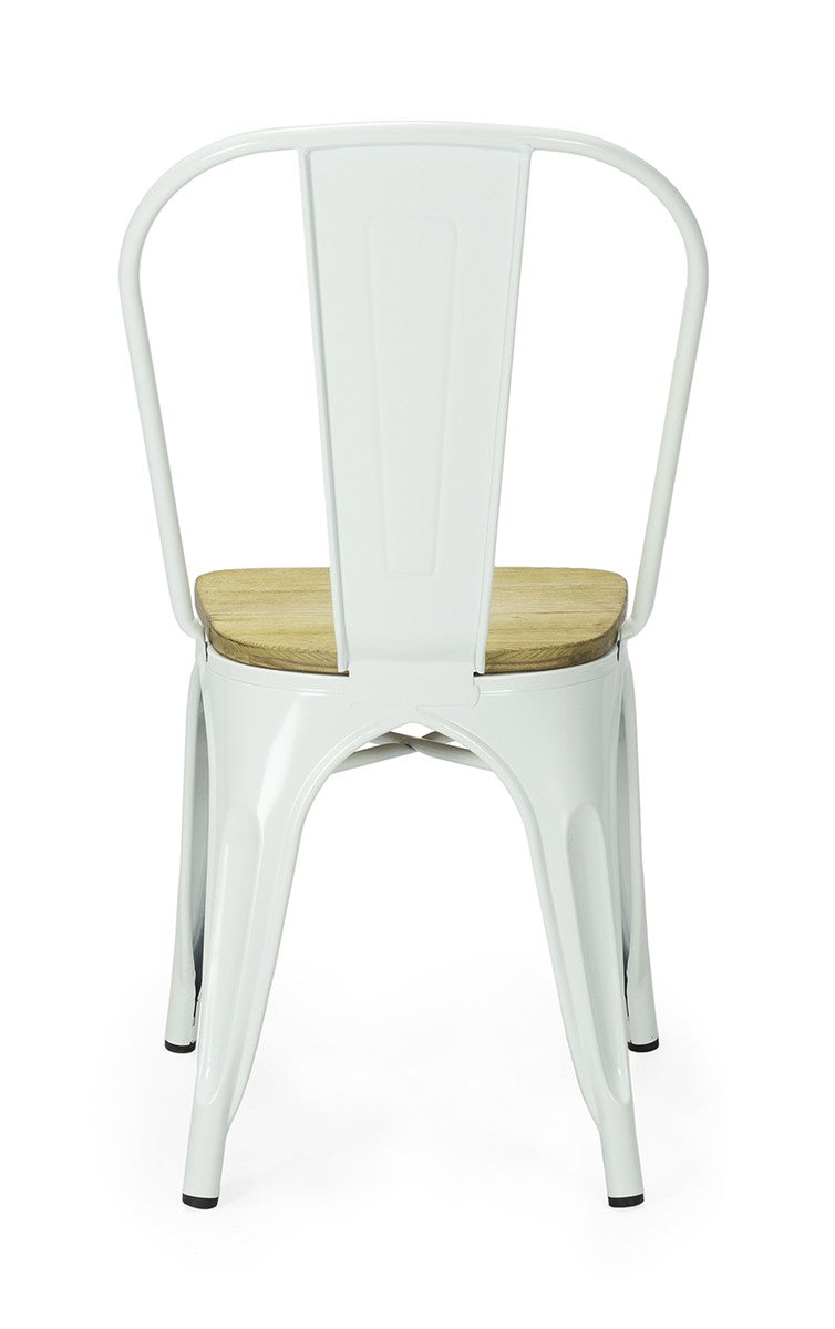 Silla de comedor industrial acero y madera lix
