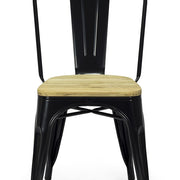 Silla de comedor industrial acero y madera lix