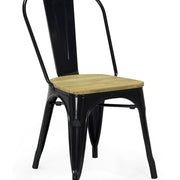 Silla de comedor industrial acero y madera lix