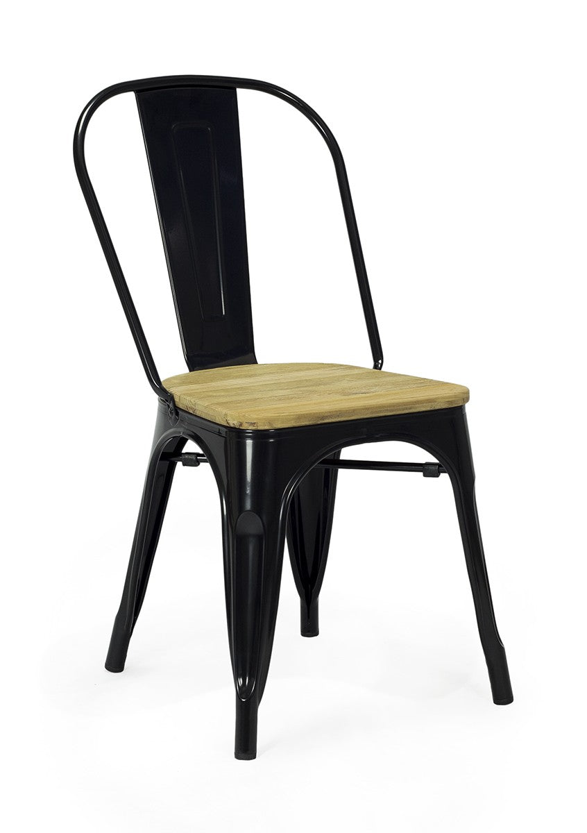 Silla de comedor industrial acero y madera lix