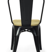 Silla de comedor industrial acero y madera lix