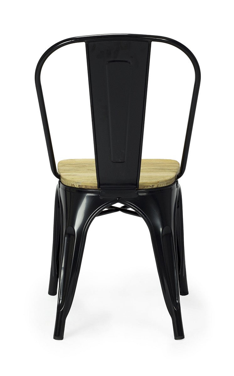 Silla de comedor industrial acero y madera lix