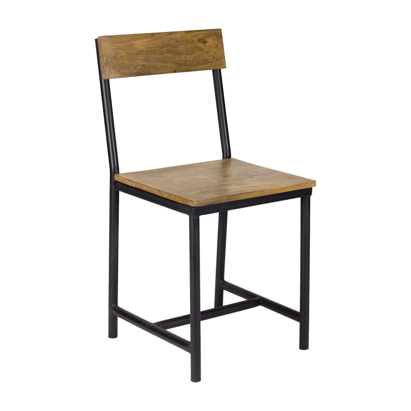 Silla vintage acero y madera Seina