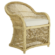 Sillón de rattan natural trenzado Guido