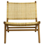 Silla relax de madera y ratán Leila