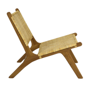 Silla relax de madera y ratán Leila