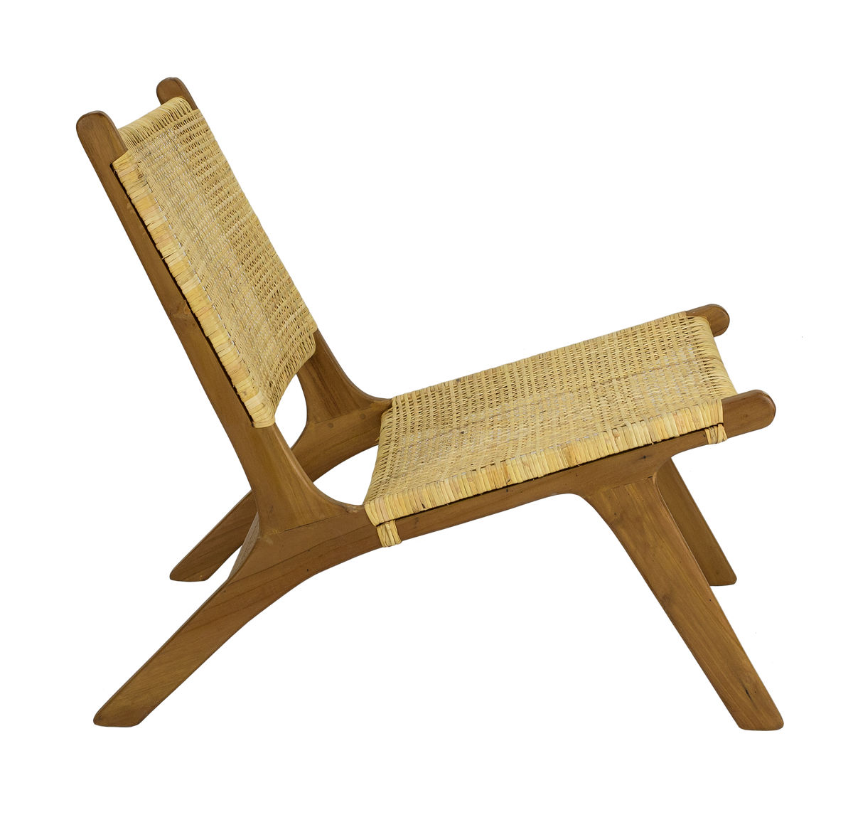 Silla relax de madera y ratán Leila