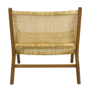 Silla relax de madera y ratán Leila