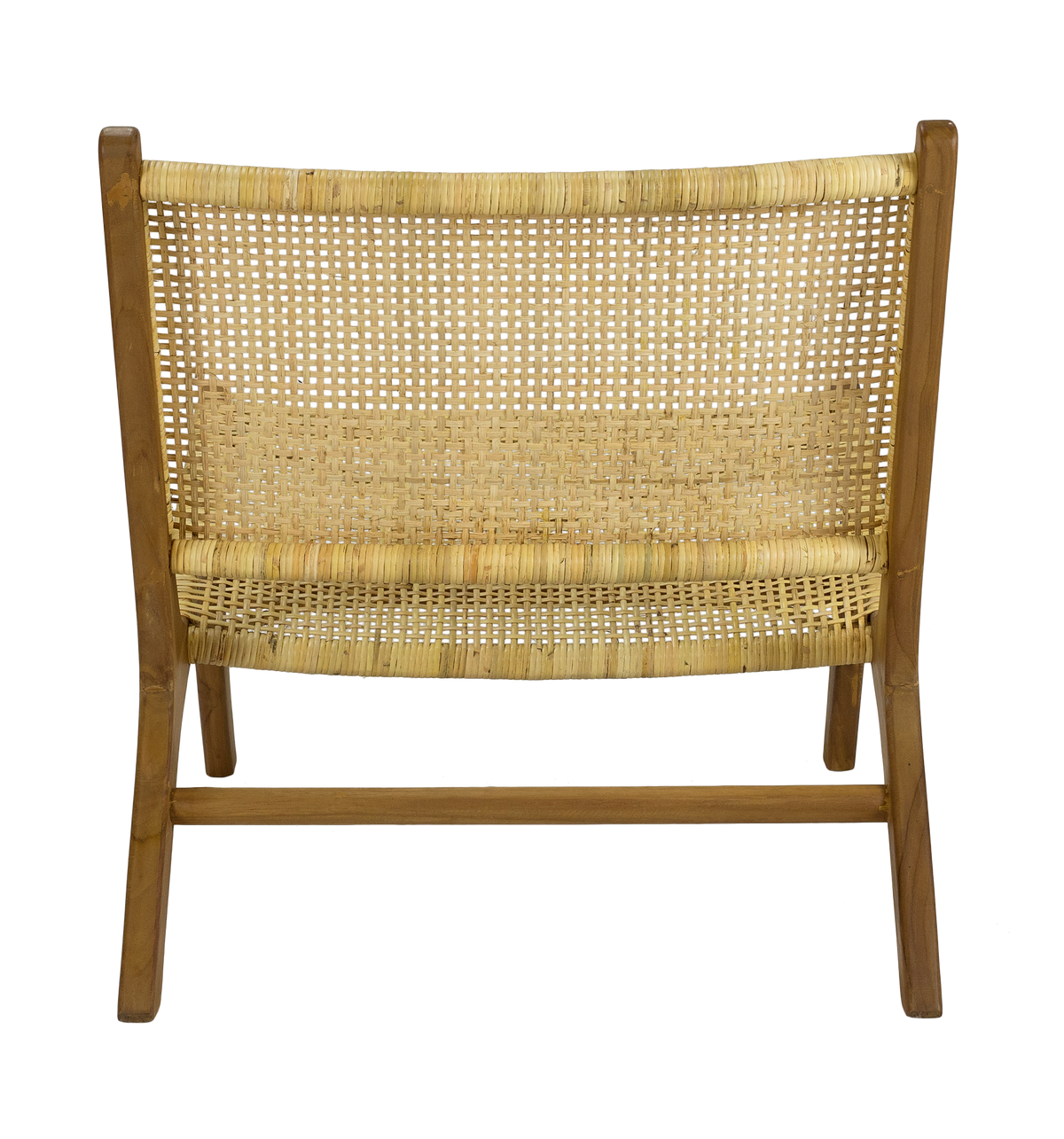 Silla relax de madera y ratán Leila