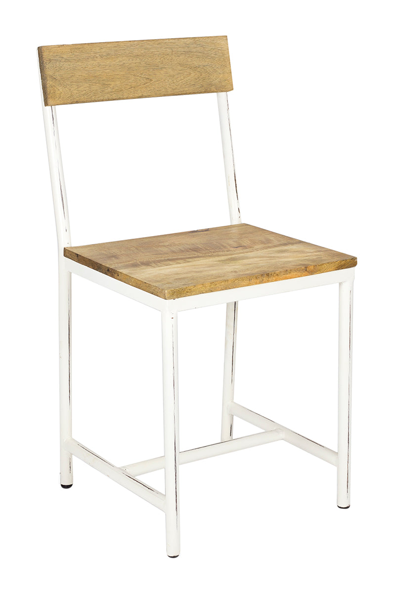 Silla vintage acero y madera Seina