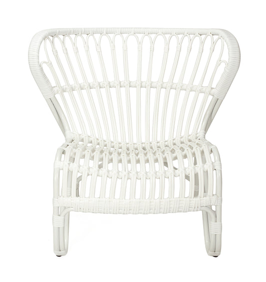 Silla de ratán sintético Bacara blanco