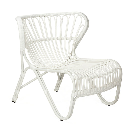 Silla de ratán sintético Bacara blanco