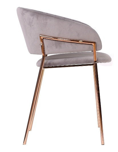 Silla terciopelo gris gold Arisa