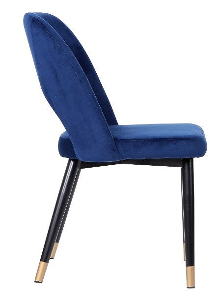 Silla terciopelo azul Anur