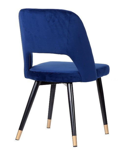 Silla terciopelo azul Anur