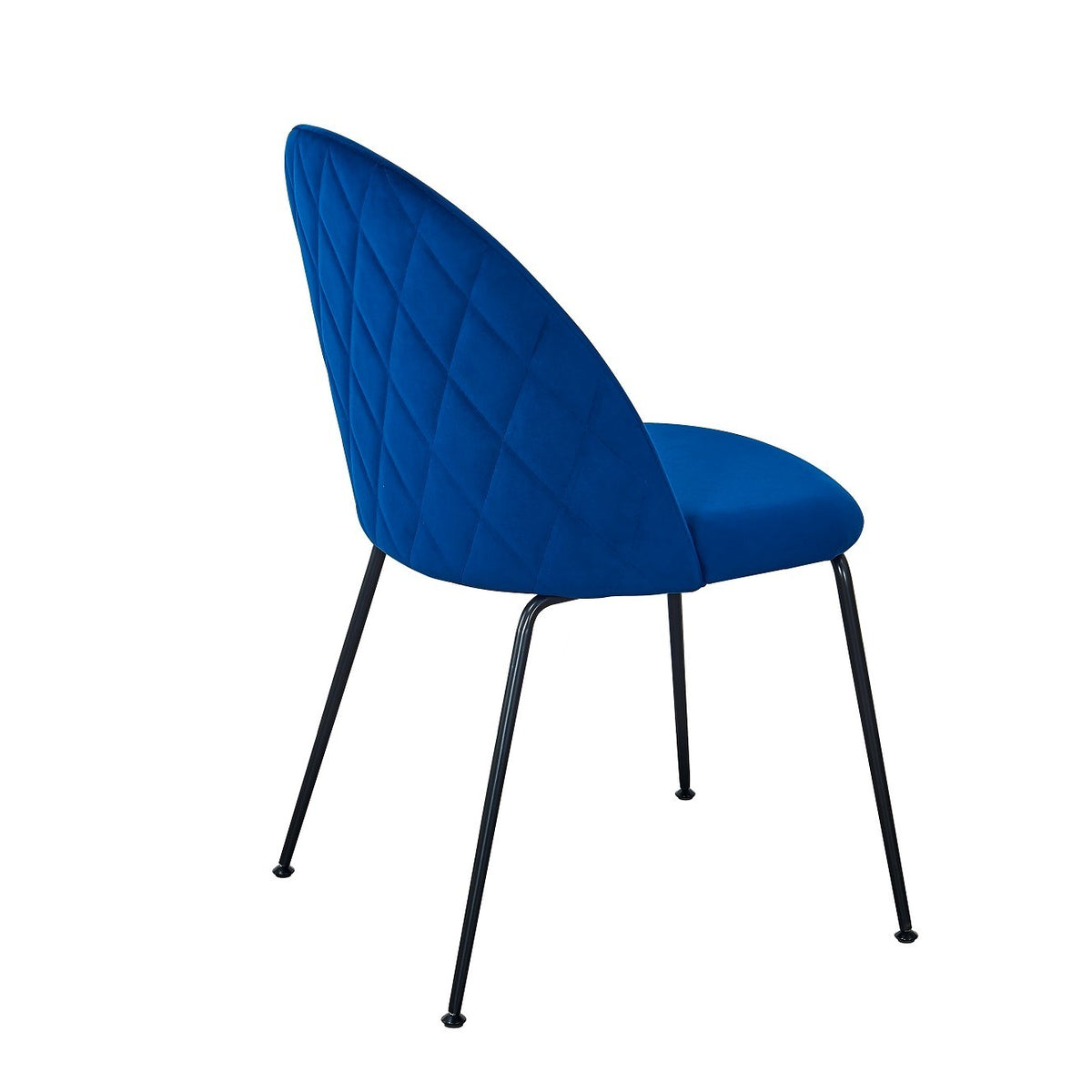 Silla Terciopelo Azul Comedor Alika Negro