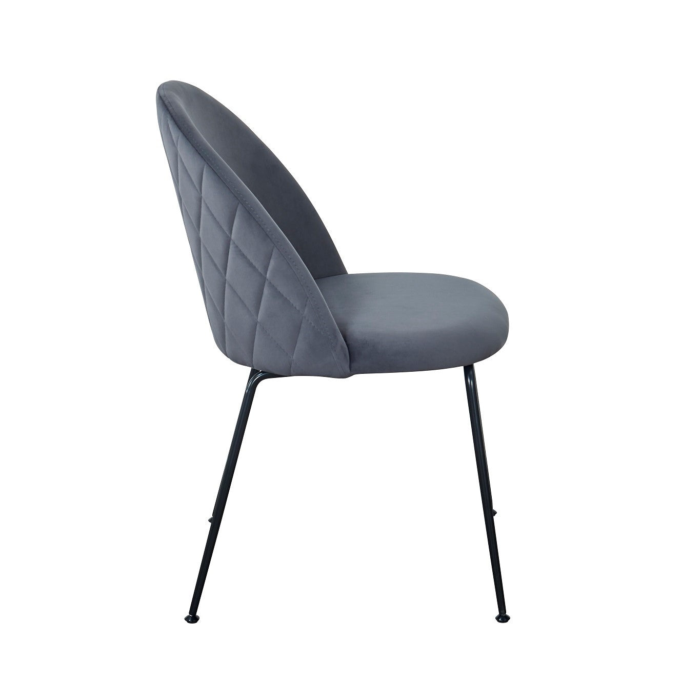 Silla Terciopelo Comedor Gris Alika Negro