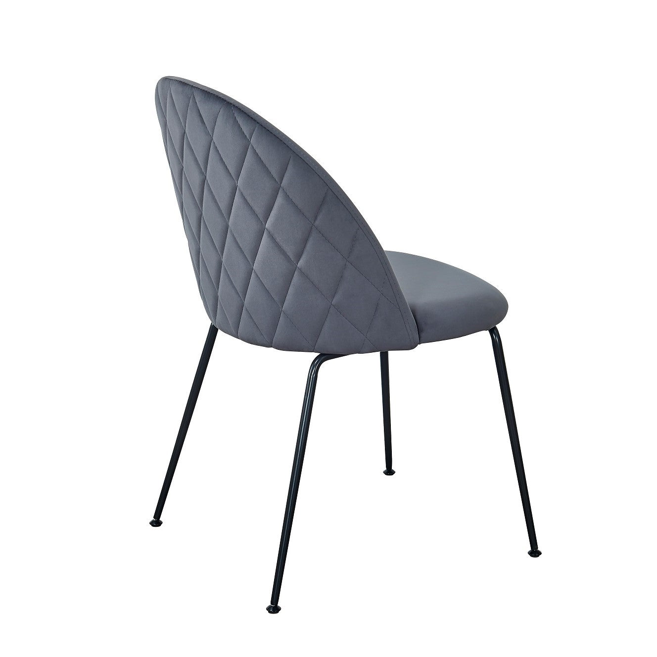Silla Terciopelo Comedor Gris Alika Negro