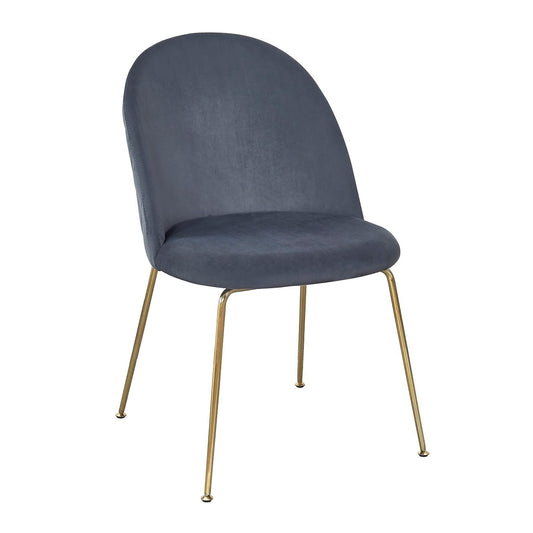 Silla Terciopelo Comedor Gris Alika Gold