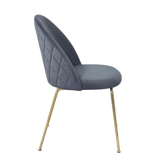 Silla Terciopelo Comedor Gris Alika Gold