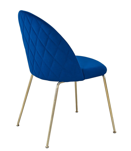 Silla Terciopelo Comedor Azul Alika Gold