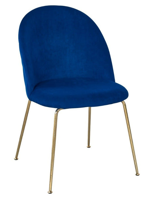 Silla Terciopelo Comedor Azul Alika Gold