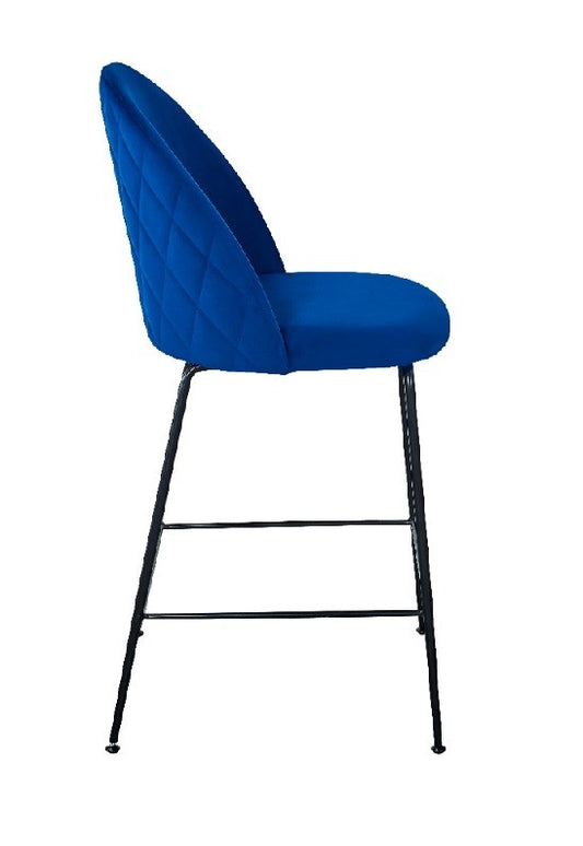 Taburete terciopelo azul 65cm Alika