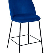 Taburete terciopelo azul 65cm Alika