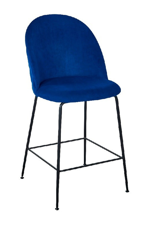 Taburete terciopelo azul 65cm Alika