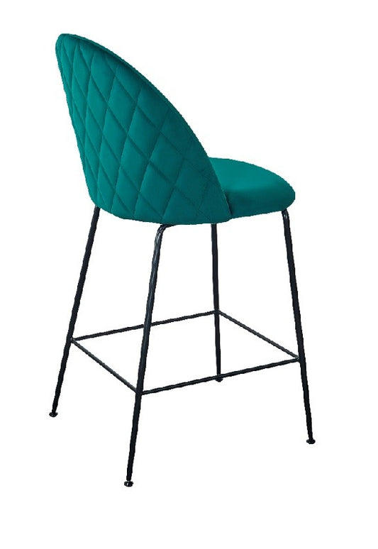 Taburete terciopelo verde 65cm Alika