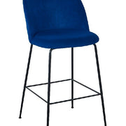 Taburete terciopelo azul 75cm Alika
