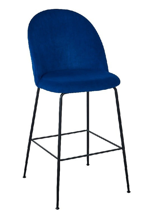 Taburete terciopelo azul 75cm Alika