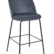 Taburete terciopelo gris 75cm Alika