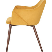 Sillón Comedor Terciopelo Amarillo Nogal Nala