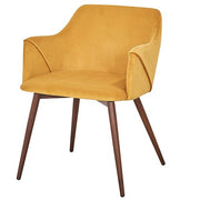Sillón Comedor Terciopelo Amarillo Nogal Nala