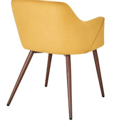 Sillón Comedor Terciopelo Amarillo Nogal Nala