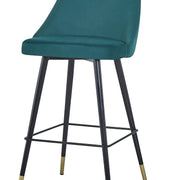 Taburete barra Valley terciopelo verde H75 cms
