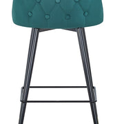 Taburete barra Valley terciopelo verde H75 cms