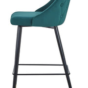 Taburete barra Valley terciopelo verde H75 cms