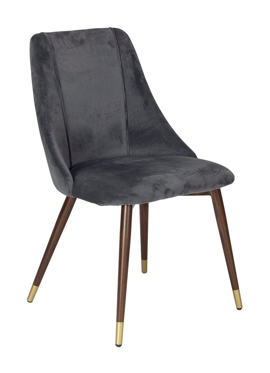 Silla Terciopelo Gris Akilim