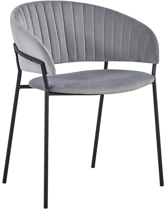 Silla de comedor terciopelo gris Arisa