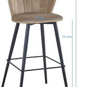 Taburete de bar terciopelo beige Dalia