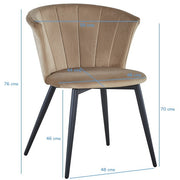 Silla de comedor terciopelo beige Dalia